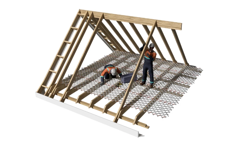 Treillis antichute pour toitures dans la construction